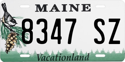 ME license plate 8347SZ
