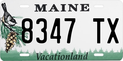 ME license plate 8347TX