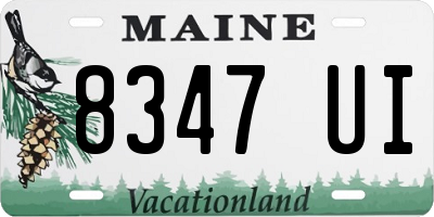 ME license plate 8347UI