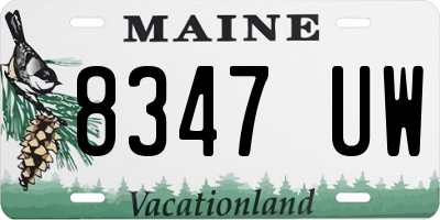 ME license plate 8347UW