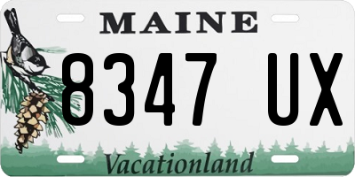 ME license plate 8347UX