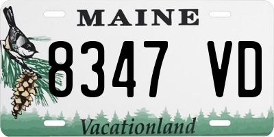 ME license plate 8347VD