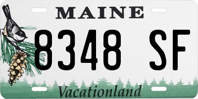 ME license plate 8348SF