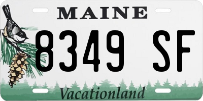 ME license plate 8349SF