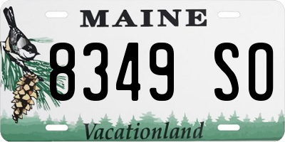 ME license plate 8349SO