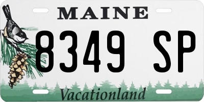 ME license plate 8349SP