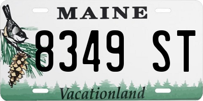 ME license plate 8349ST