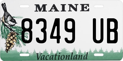 ME license plate 8349UB