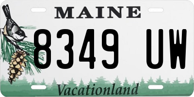 ME license plate 8349UW