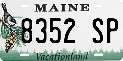 ME license plate 8352SP