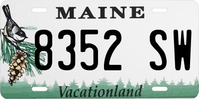 ME license plate 8352SW