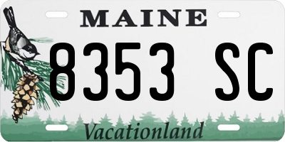ME license plate 8353SC