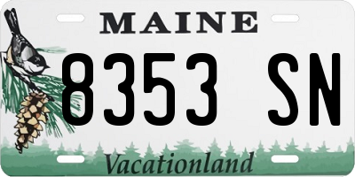 ME license plate 8353SN