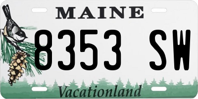 ME license plate 8353SW