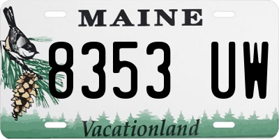 ME license plate 8353UW