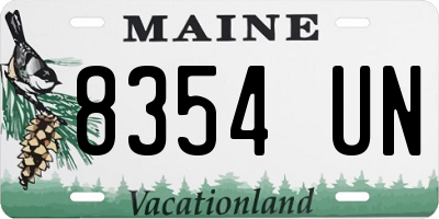 ME license plate 8354UN
