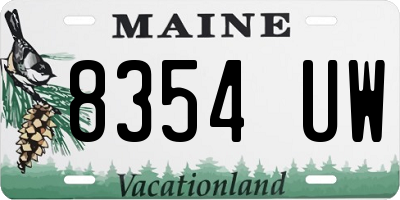 ME license plate 8354UW