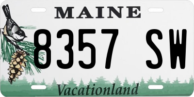 ME license plate 8357SW
