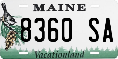 ME license plate 8360SA