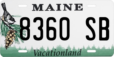 ME license plate 8360SB