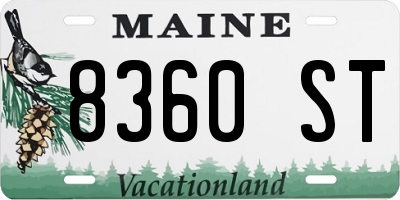 ME license plate 8360ST