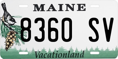 ME license plate 8360SV