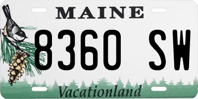 ME license plate 8360SW