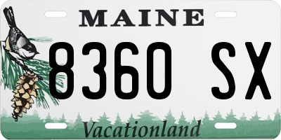 ME license plate 8360SX