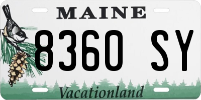 ME license plate 8360SY