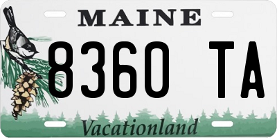 ME license plate 8360TA