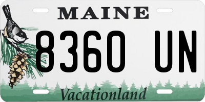 ME license plate 8360UN