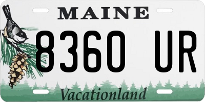 ME license plate 8360UR