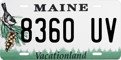 ME license plate 8360UV