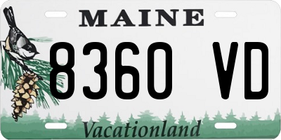 ME license plate 8360VD