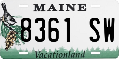 ME license plate 8361SW