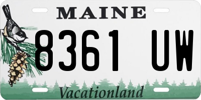 ME license plate 8361UW