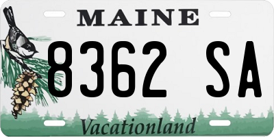 ME license plate 8362SA