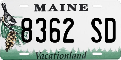 ME license plate 8362SD