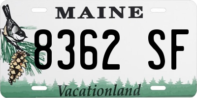 ME license plate 8362SF