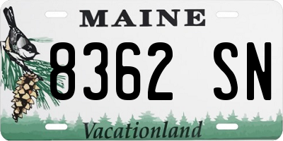 ME license plate 8362SN
