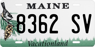 ME license plate 8362SV