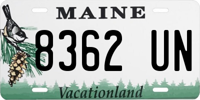 ME license plate 8362UN