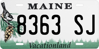 ME license plate 8363SJ