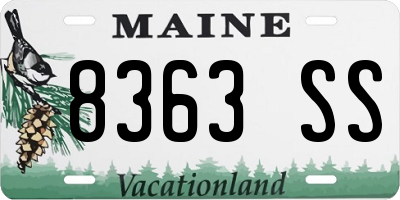 ME license plate 8363SS
