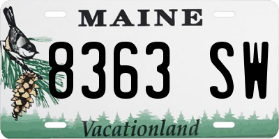ME license plate 8363SW