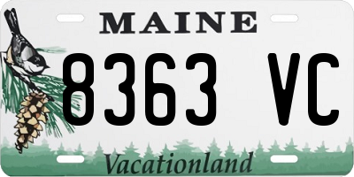 ME license plate 8363VC