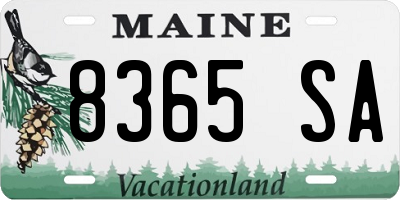 ME license plate 8365SA