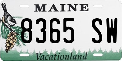 ME license plate 8365SW