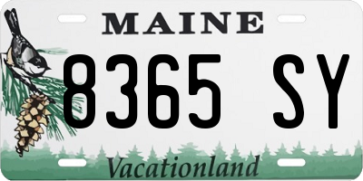 ME license plate 8365SY
