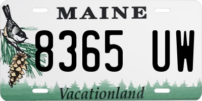 ME license plate 8365UW